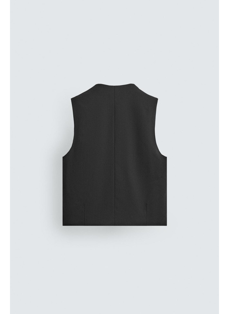 Жилет с контрастной структурой из шерсти Жилет с контрастной структурой из шерсти