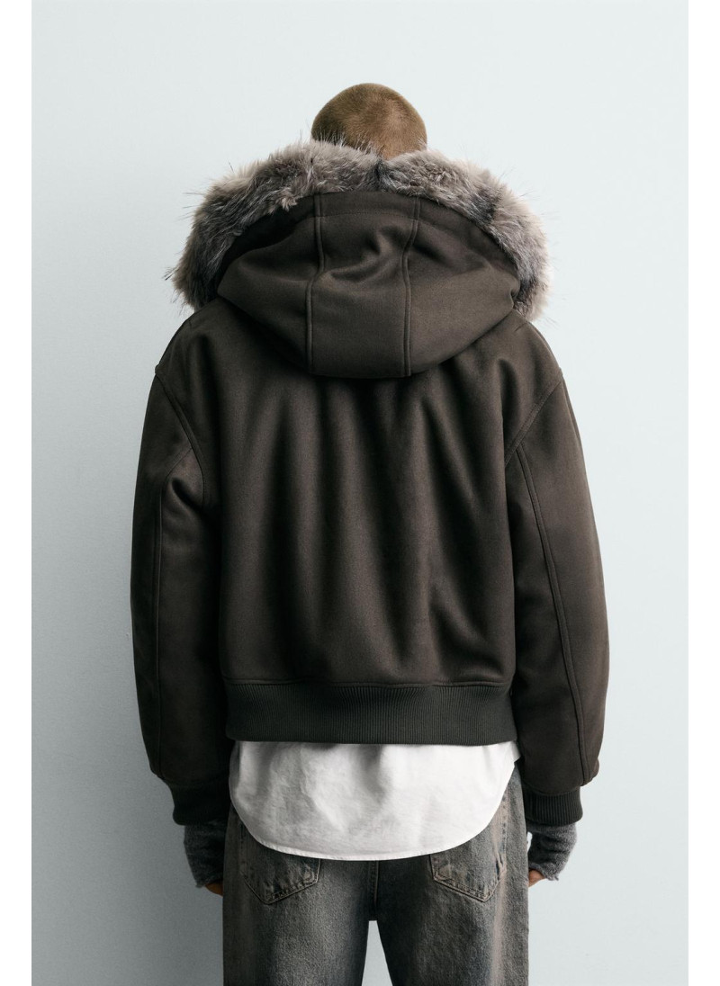 СТЕГАНАЯ КУРТКА С ЭФФЕКТОМ ЗАМШИ СТЕГАНАЯ КУРТКА С ЭФФЕКТОМ ЗАМШИ