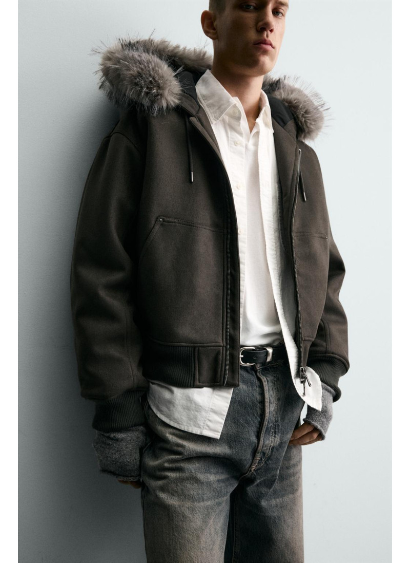 СТЕГАНАЯ КУРТКА С ЭФФЕКТОМ ЗАМШИ СТЕГАНАЯ КУРТКА С ЭФФЕКТОМ ЗАМШИ