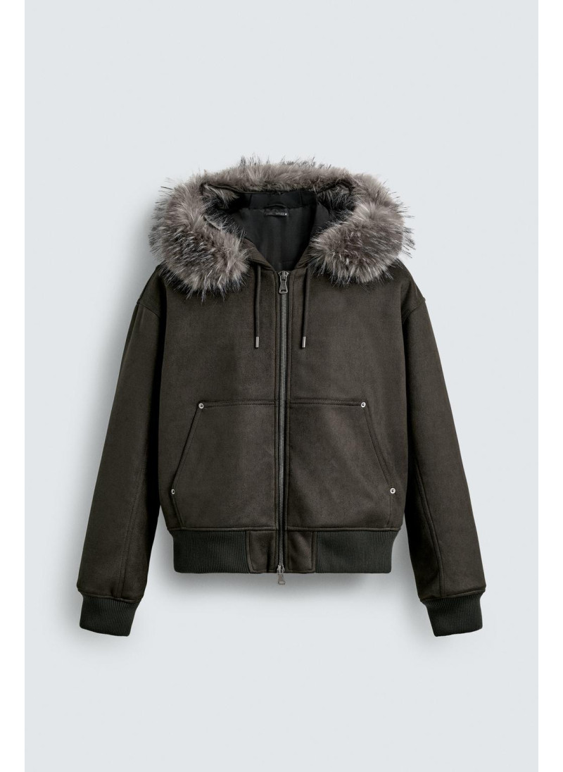 СТЕГАНАЯ КУРТКА С ЭФФЕКТОМ ЗАМШИ СТЕГАНАЯ КУРТКА С ЭФФЕКТОМ ЗАМШИ