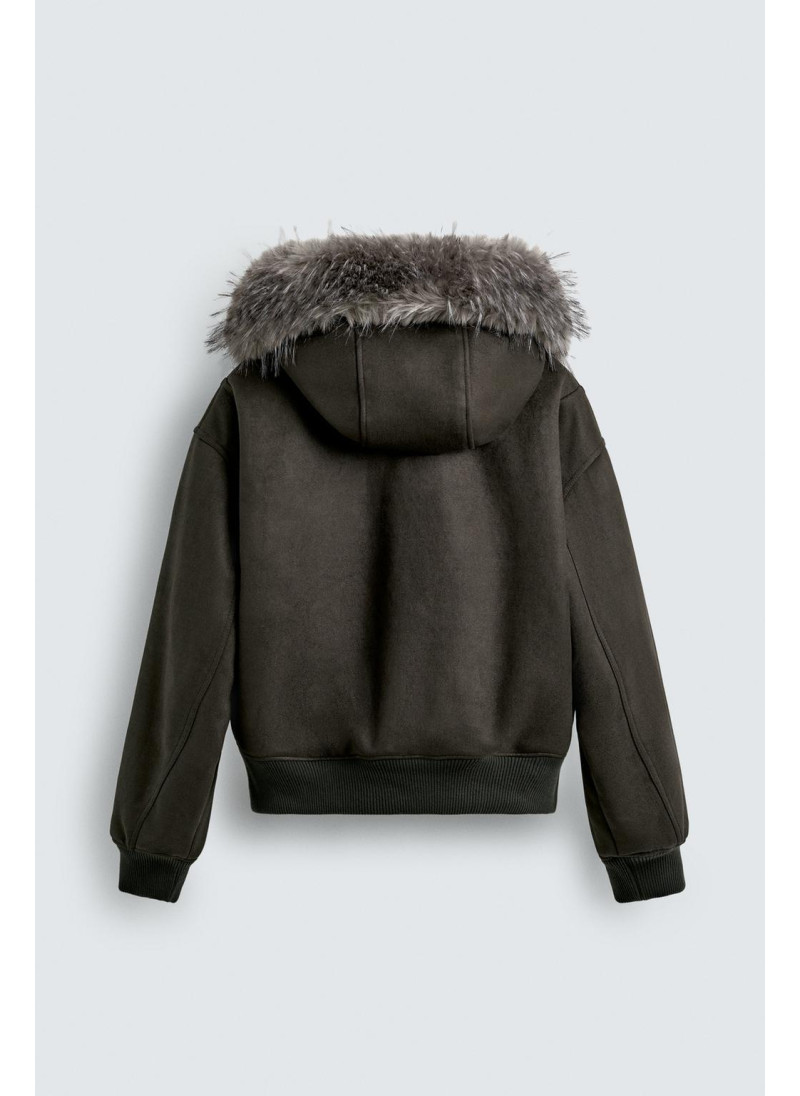 СТЕГАНАЯ КУРТКА С ЭФФЕКТОМ ЗАМШИ СТЕГАНАЯ КУРТКА С ЭФФЕКТОМ ЗАМШИ