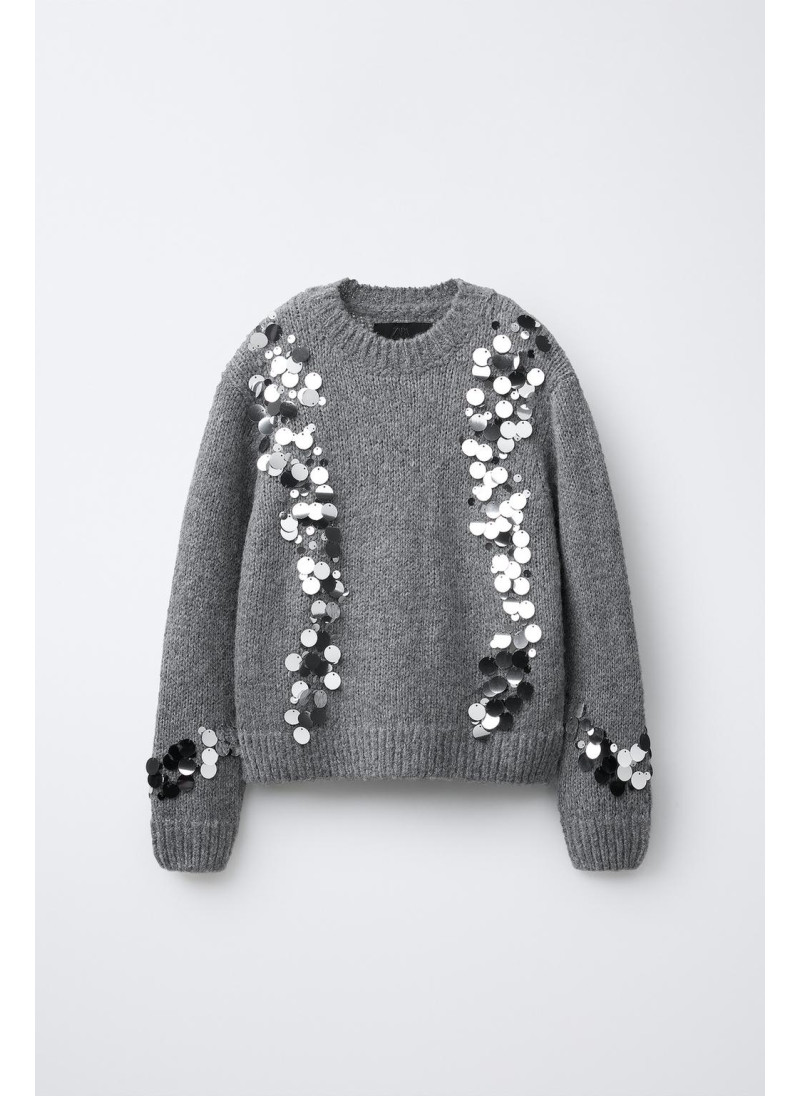 ТРИКОТАЖНЫЙ СВИТЕР С ПАЙЕТКАМИ ТРИКОТАЖНЫЙ СВИТЕР С ПАЙЕТКАМИ