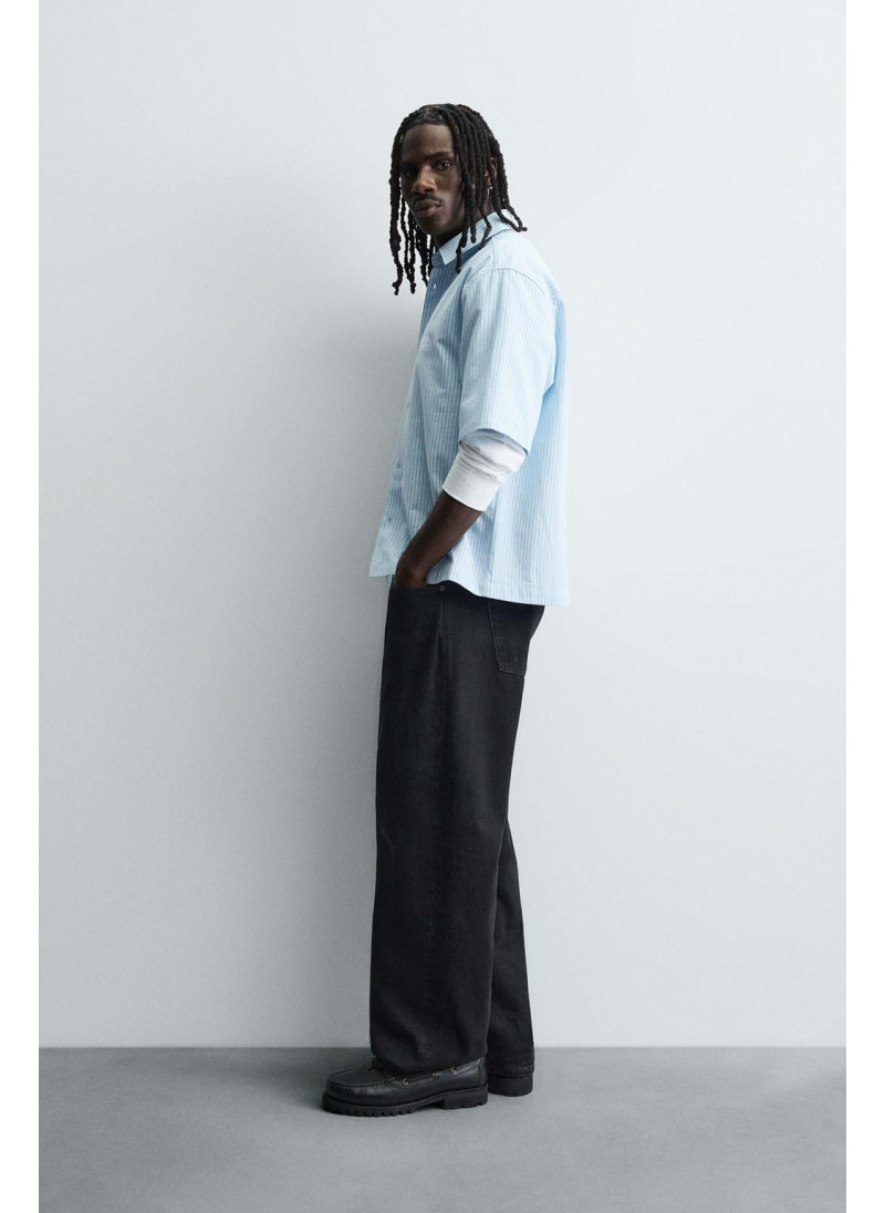 Рубашка с вышивкой полосатая Рубашка с вышивкой полосатая