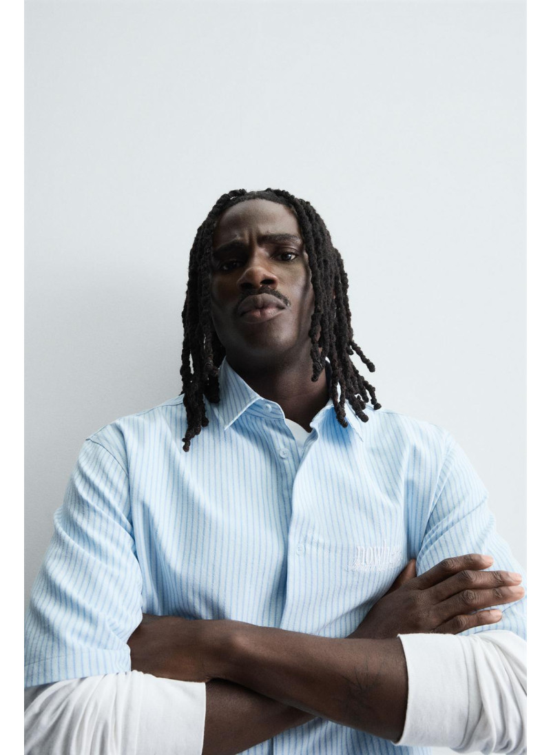 Рубашка с вышивкой полосатая Рубашка с вышивкой полосатая