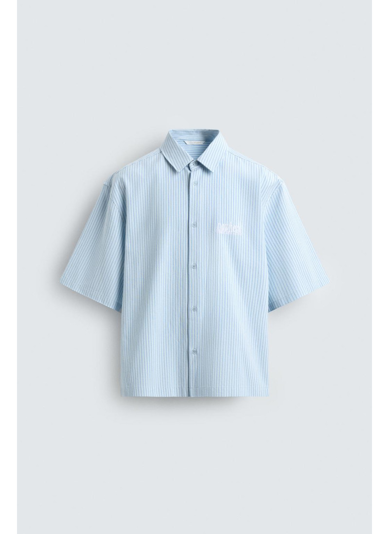 Рубашка с вышивкой полосатая Рубашка с вышивкой полосатая