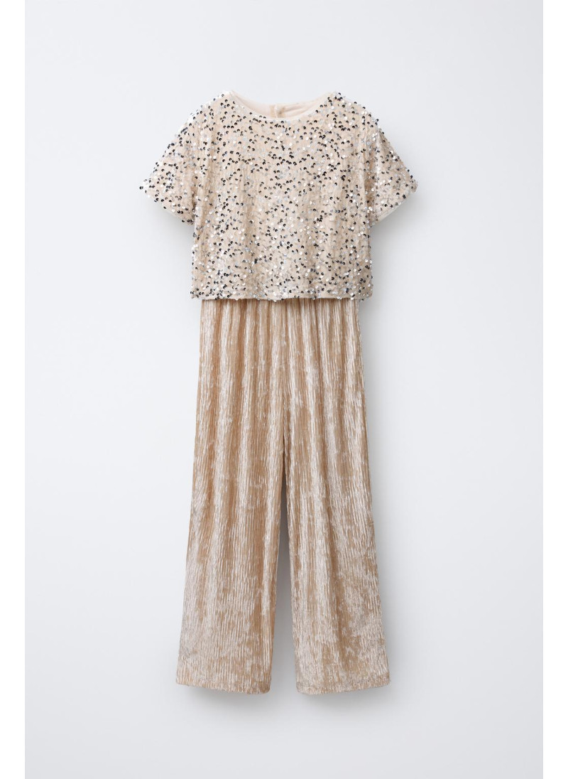 ДЛИННЫЙ КОМБИНЕЗОН С ПАЙЕТКАМИ ИЗ ВЕЛЬВЕТА ДЛИННЫЙ КОМБИНЕЗОН С ПАЙЕТКАМИ ИЗ ВЕЛЬВЕТА