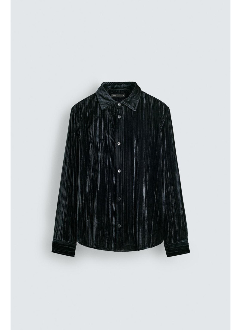 Рубашка-овершерт из плиссированного бархата Рубашка-овершерт из плиссированного бархата