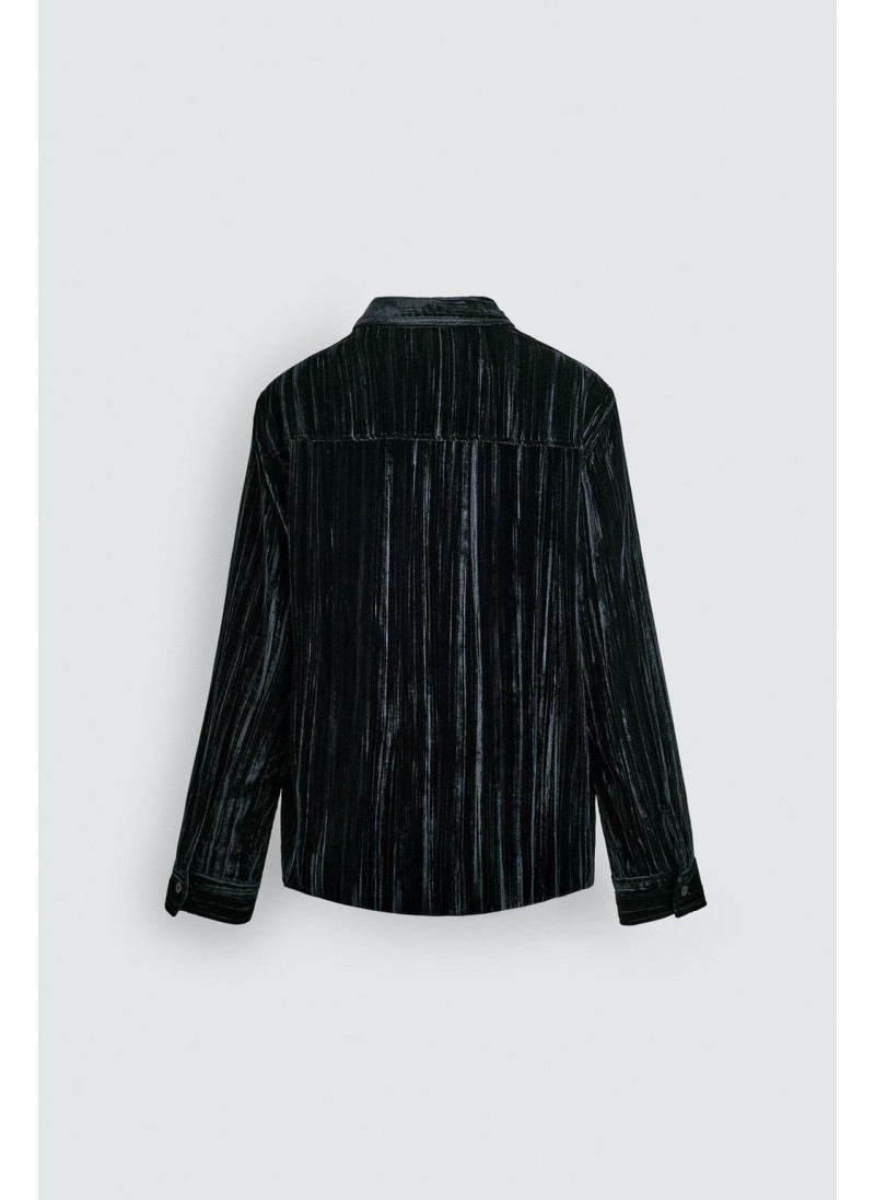Рубашка-овершерт из плиссированного бархата Рубашка-овершерт из плиссированного бархата
