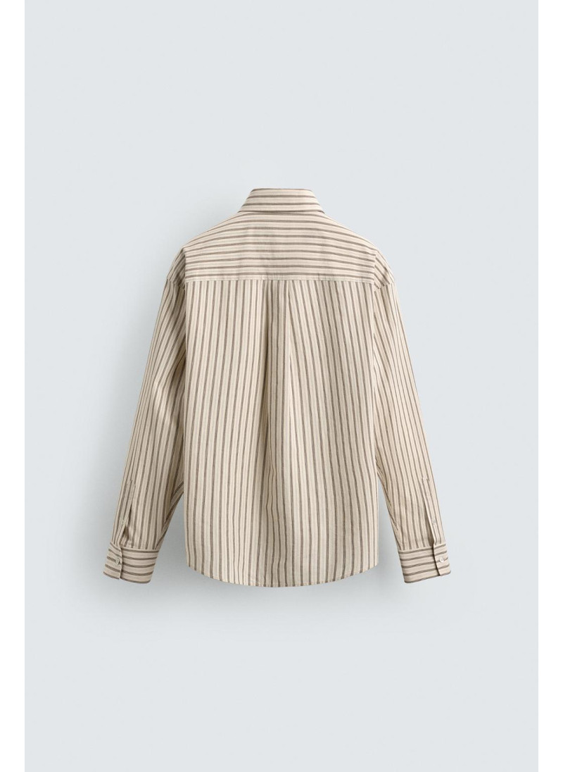 Рубашка в полоску с контрастным галстуком Рубашка в полоску с контрастным галстуком