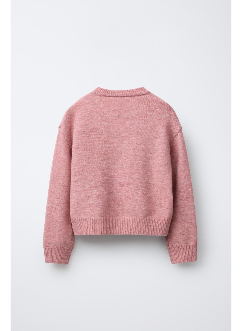 ДЖЕМПЕР ИЗ ТРИКОТАЖА С ЦВЕТАМИ И БУСИНАМИ ДЖЕМПЕР ИЗ ТРИКОТАЖА С ЦВЕТАМИ И БУСИНАМИ