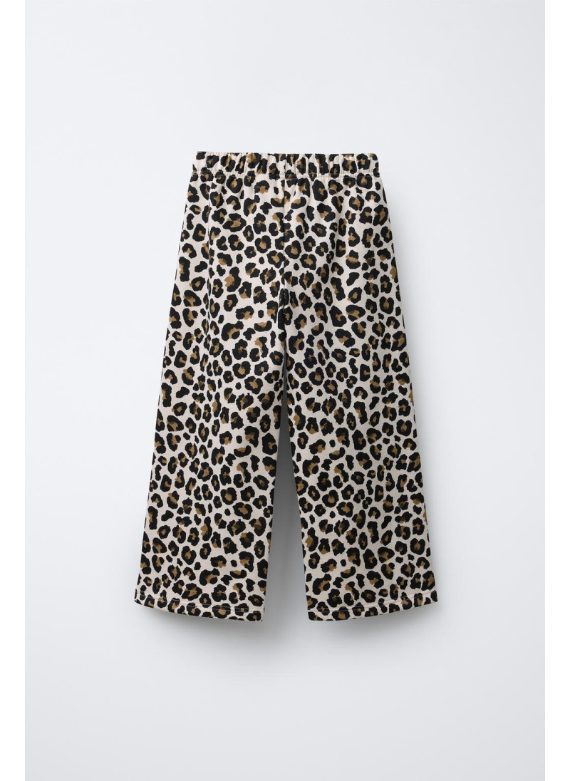 Штаны из мягкого меха с животным принтом Штаны из мягкого меха с животным принтом