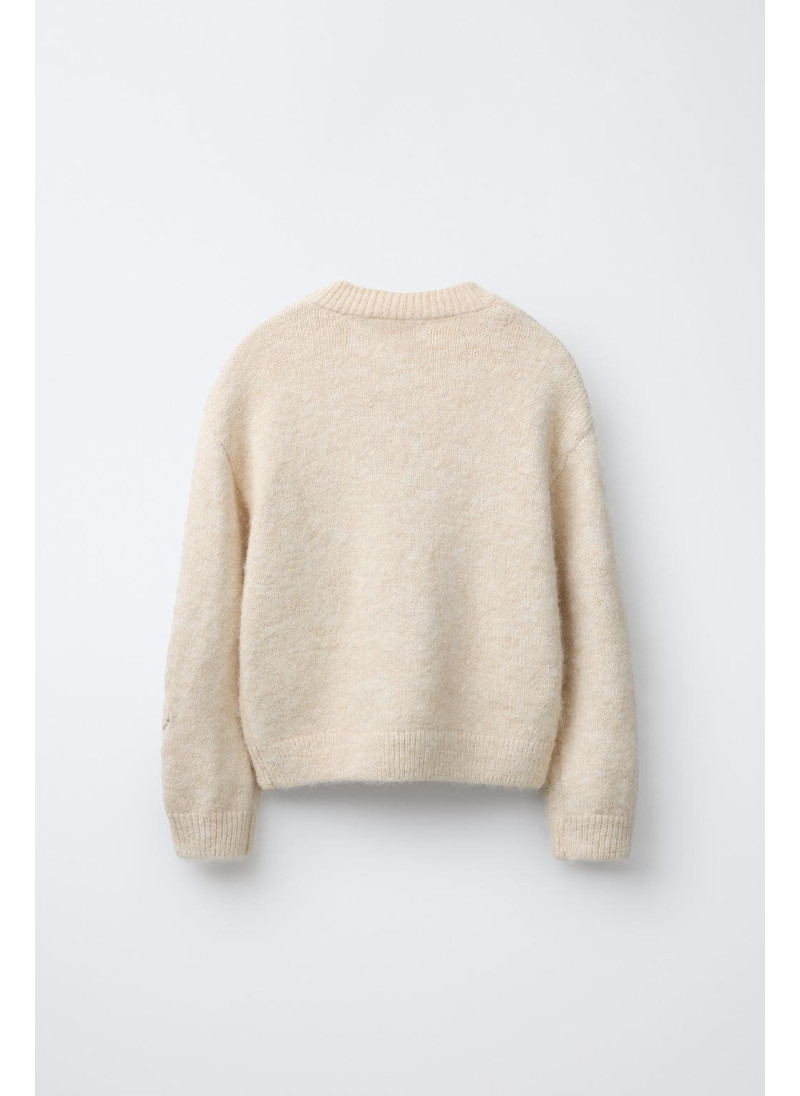 ДЖЕМПЕР ВЯЗАНЫЙ, ЦВЕТЫ ИЗ ТЮЛЯ И ПАЙЕТКИ ДЖЕМПЕР ВЯЗАНЫЙ, ЦВЕТЫ ИЗ ТЮЛЯ И ПАЙЕТКИ