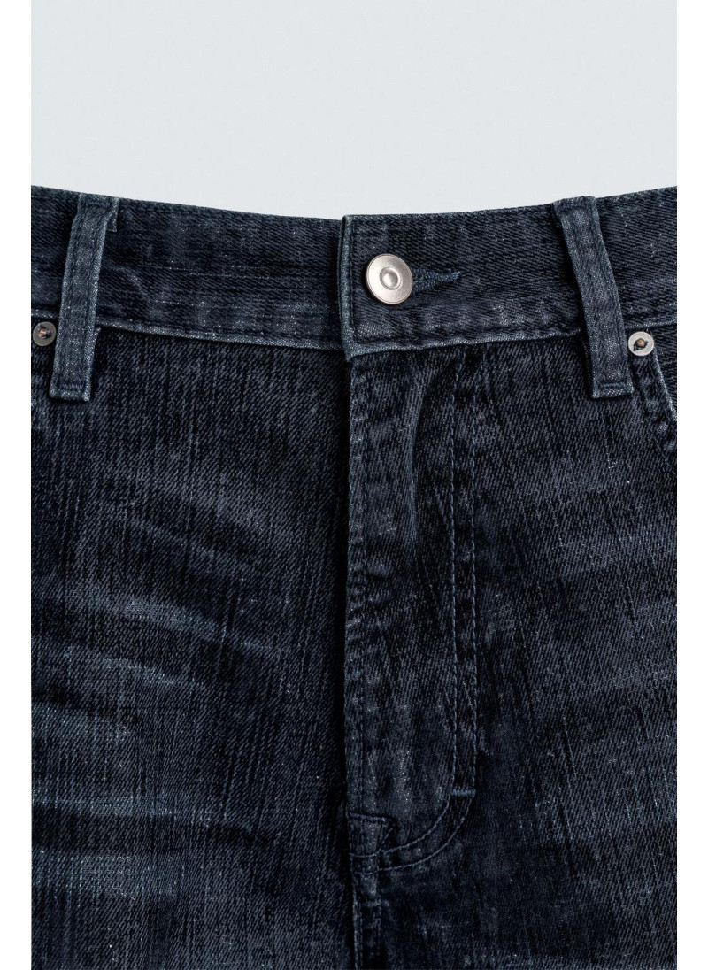 Джинсы с притиркой прямого кроя Джинсы с притиркой прямого кроя