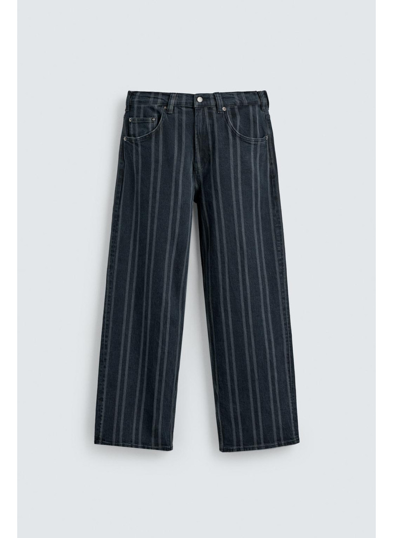 Джинсы в полоску свободного кроя Джинсы в полоску свободного кроя