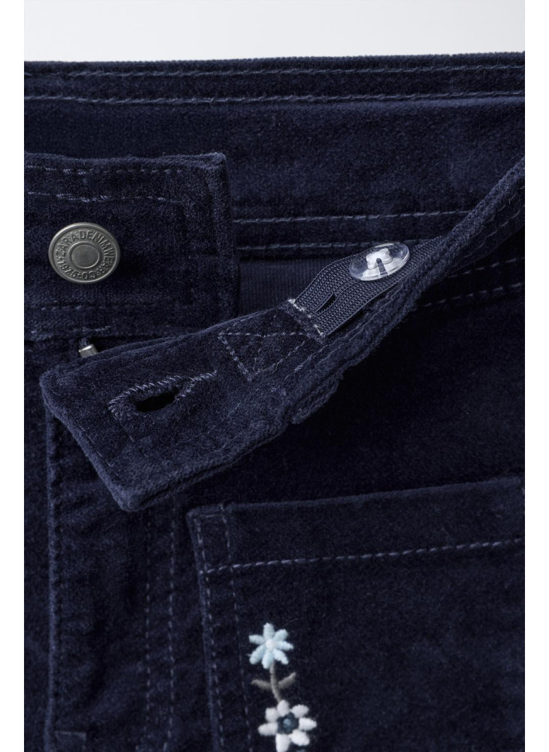 БАРХАТНЫЕ БРЮКИ С ВЫШИВКОЙ В ВИДЕ ЦВЕТОВ БАРХАТНЫЕ БРЮКИ С ВЫШИВКОЙ В ВИДЕ ЦВЕТОВ