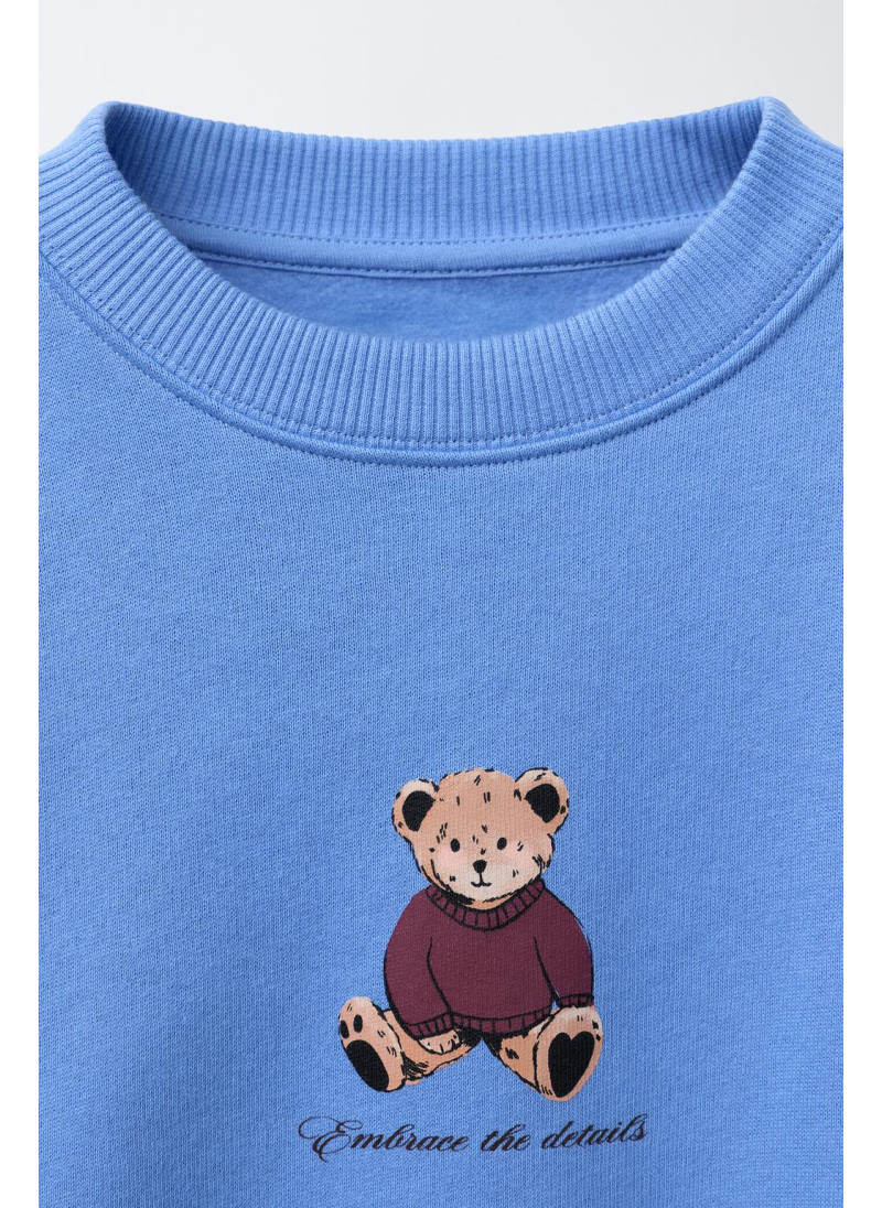 Толстовка с принтом медведя и слоганом Толстовка с принтом медведя и слоганом