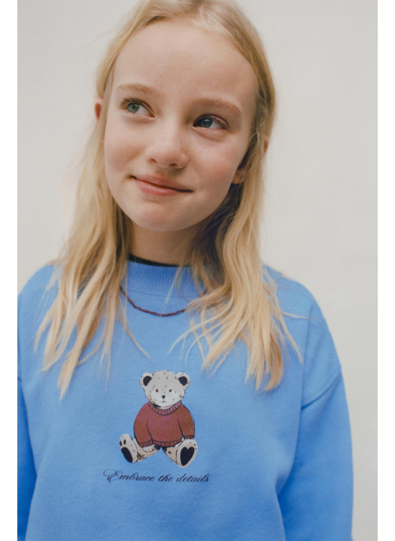 Толстовка с принтом медведя и слоганом Толстовка с принтом медведя и слоганом