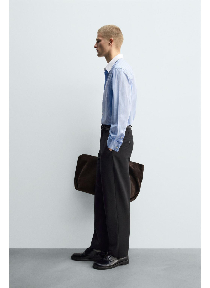 Рубашка в полоску с манжетами на запонках Рубашка в полоску с манжетами на запонках