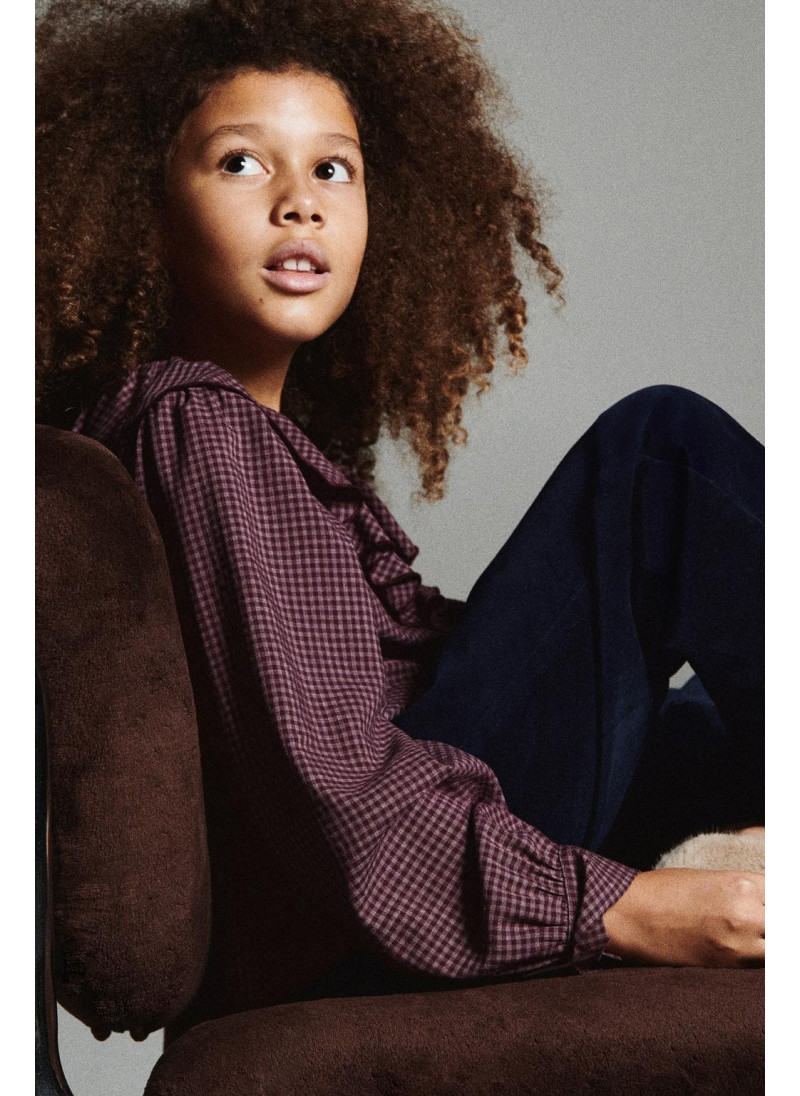 Рубашка в клетку с оборками Рубашка в клетку с оборками