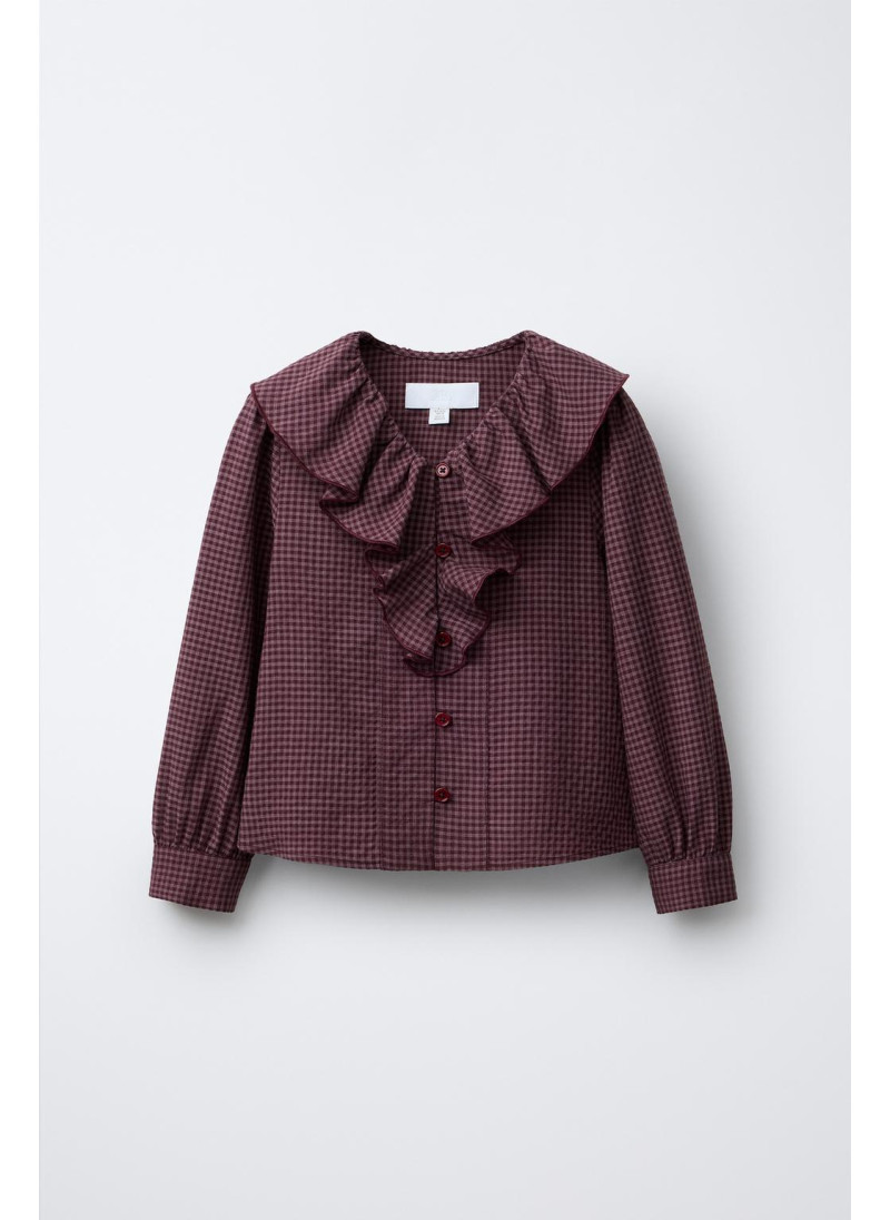Рубашка в клетку с оборками Рубашка в клетку с оборками