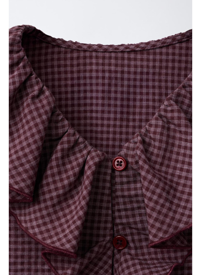 Рубашка в клетку с оборками Рубашка в клетку с оборками