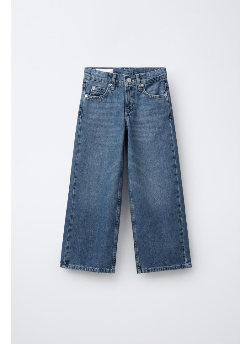 Джинсы с широкими штанинами и нашивкой с животным принтом Джинсы с широкими штанинами и нашивкой с животным принтом