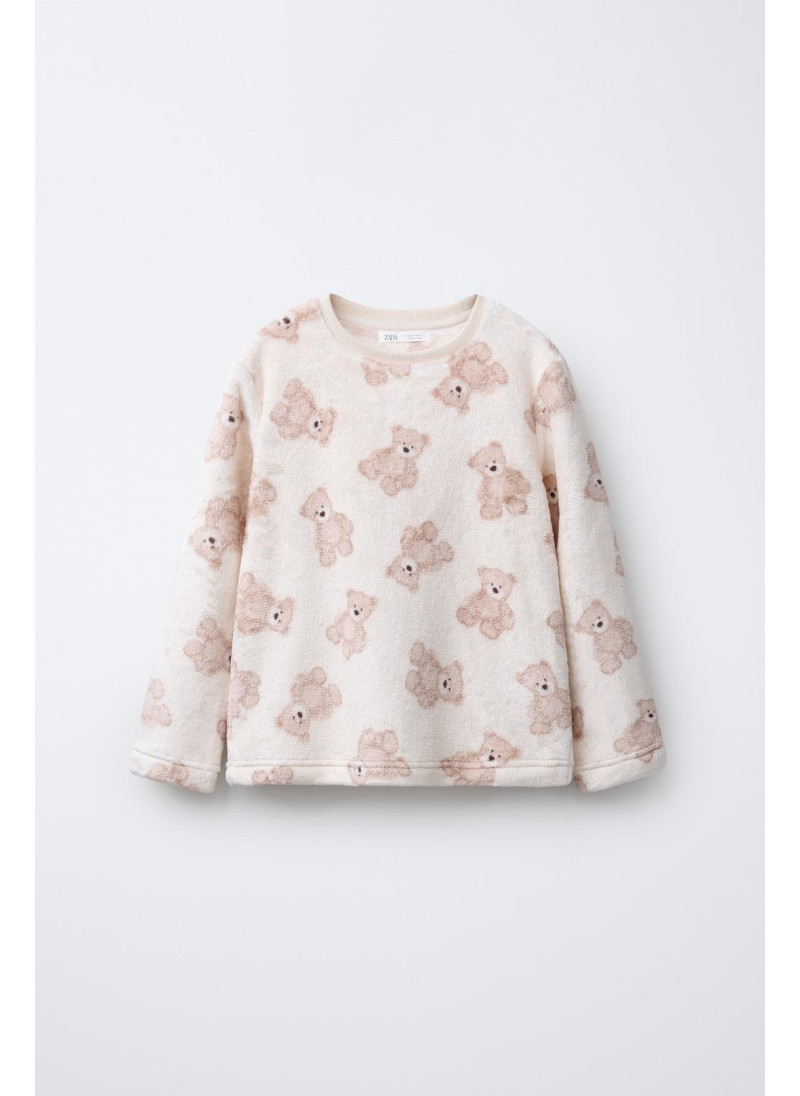 Пижама 6-14 лет с теплым принтом медвежонка Пижама 6-14 лет с теплым принтом медвежонка