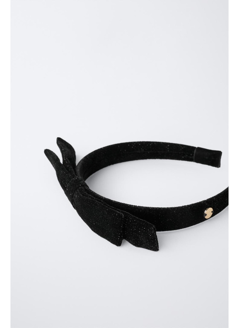 Бархатная ободная повязка с блестящим бантом Бархатная ободная повязка с блестящим бантом