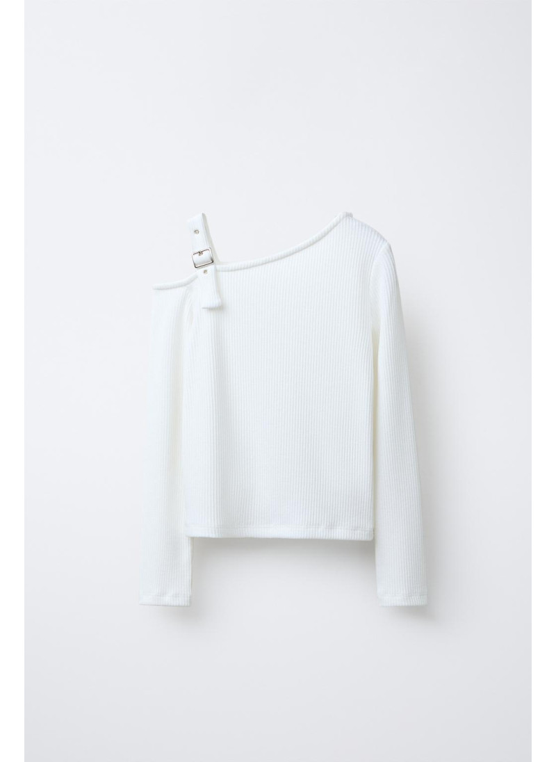 Футболка с ребристой фактурой и пряжками Футболка с ребристой фактурой и пряжками