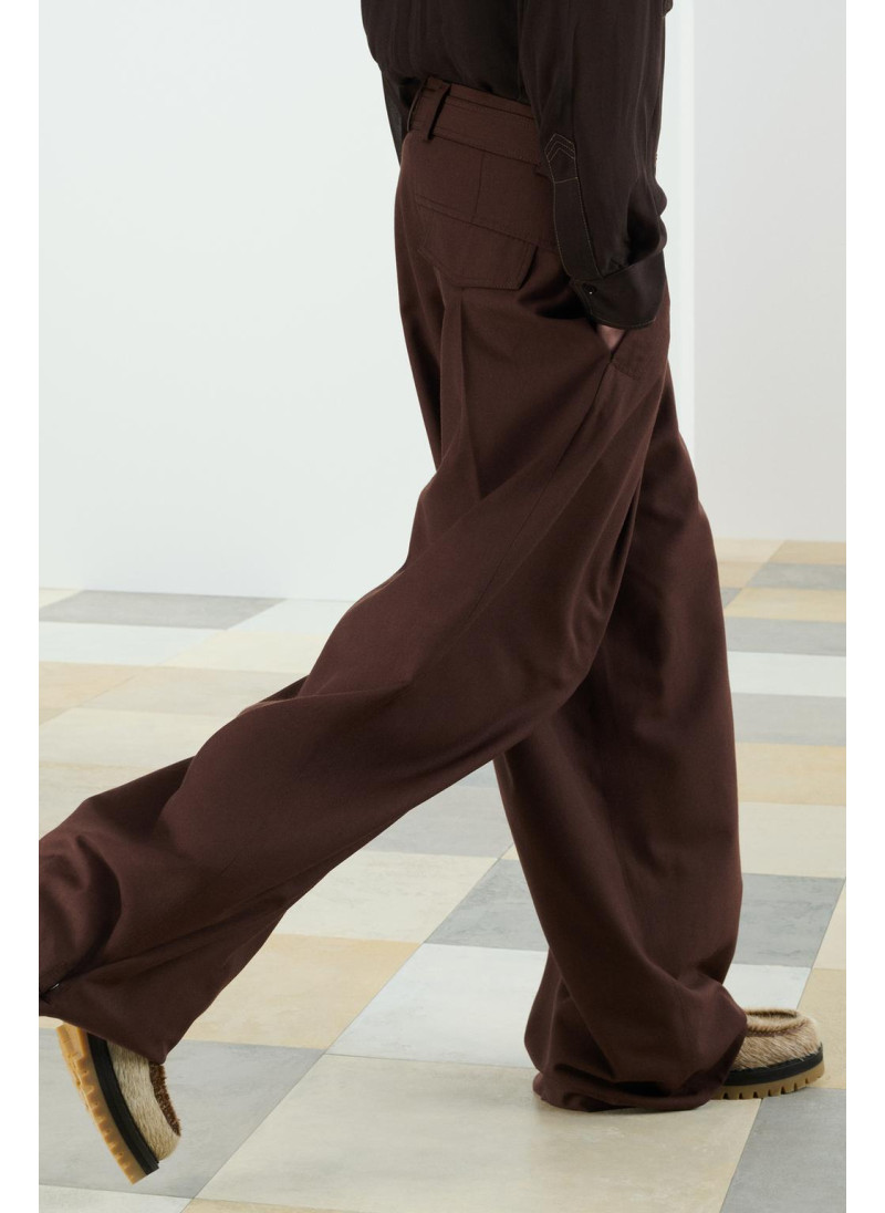 Широкие брюки из шерсти и вискозы Широкие брюки из шерсти и вискозы