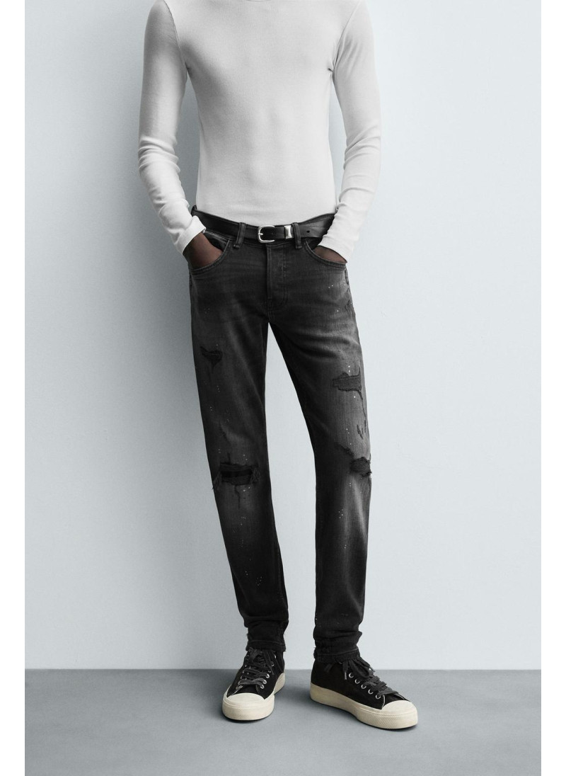 ДЖИНСЫ SKINNY FIT С ДЫРАМИ ДЖИНСЫ SKINNY FIT С ДЫРАМИ