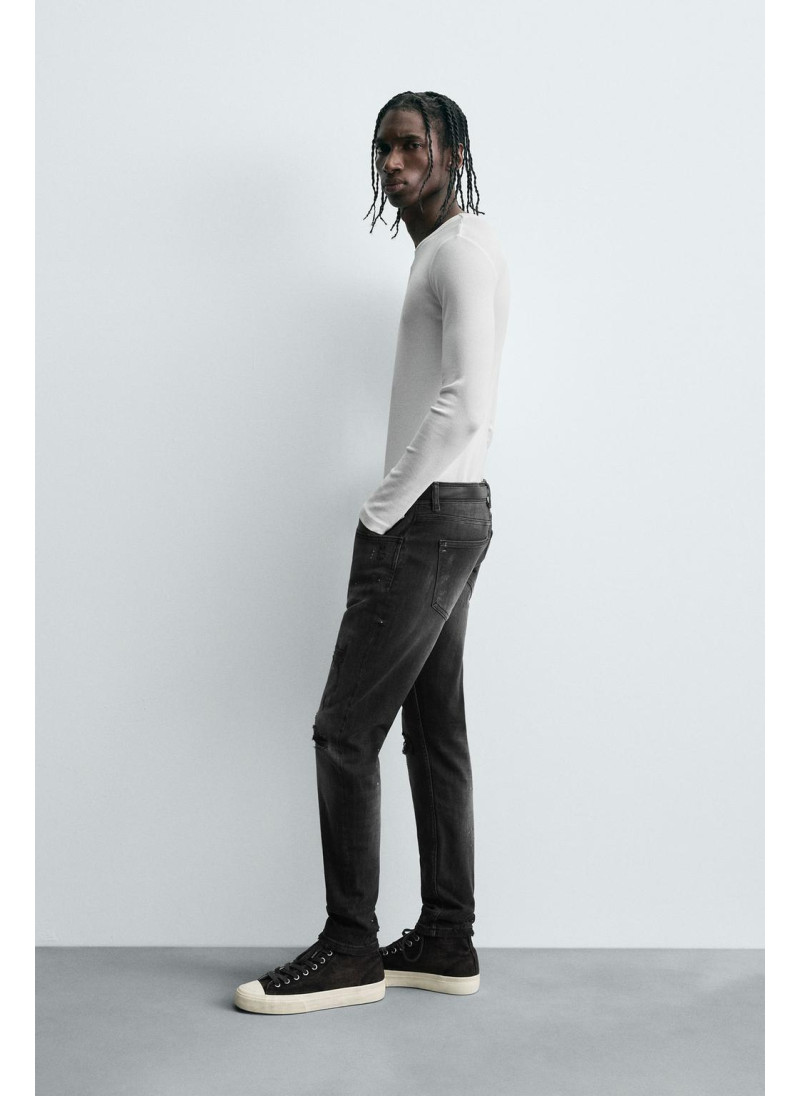 ДЖИНСЫ SKINNY FIT С ДЫРАМИ ДЖИНСЫ SKINNY FIT С ДЫРАМИ