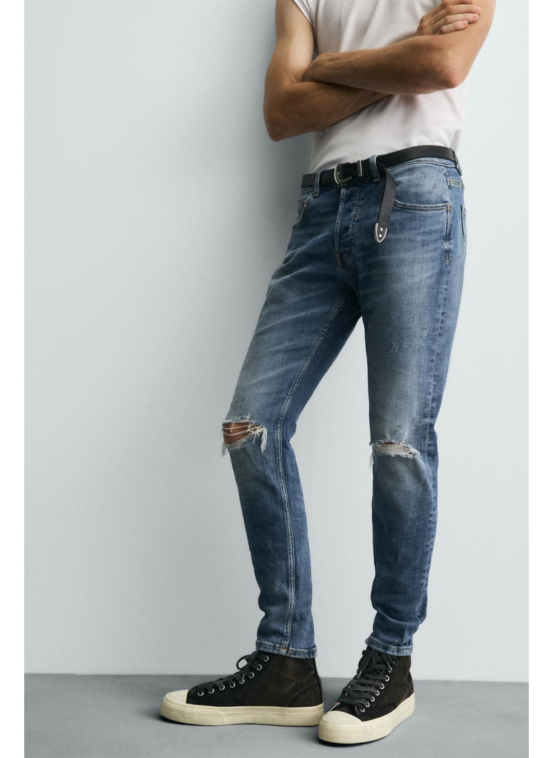 ДЖИНСЫ SKINNY FIT С ДЫРАМИ ДЖИНСЫ SKINNY FIT С ДЫРАМИ