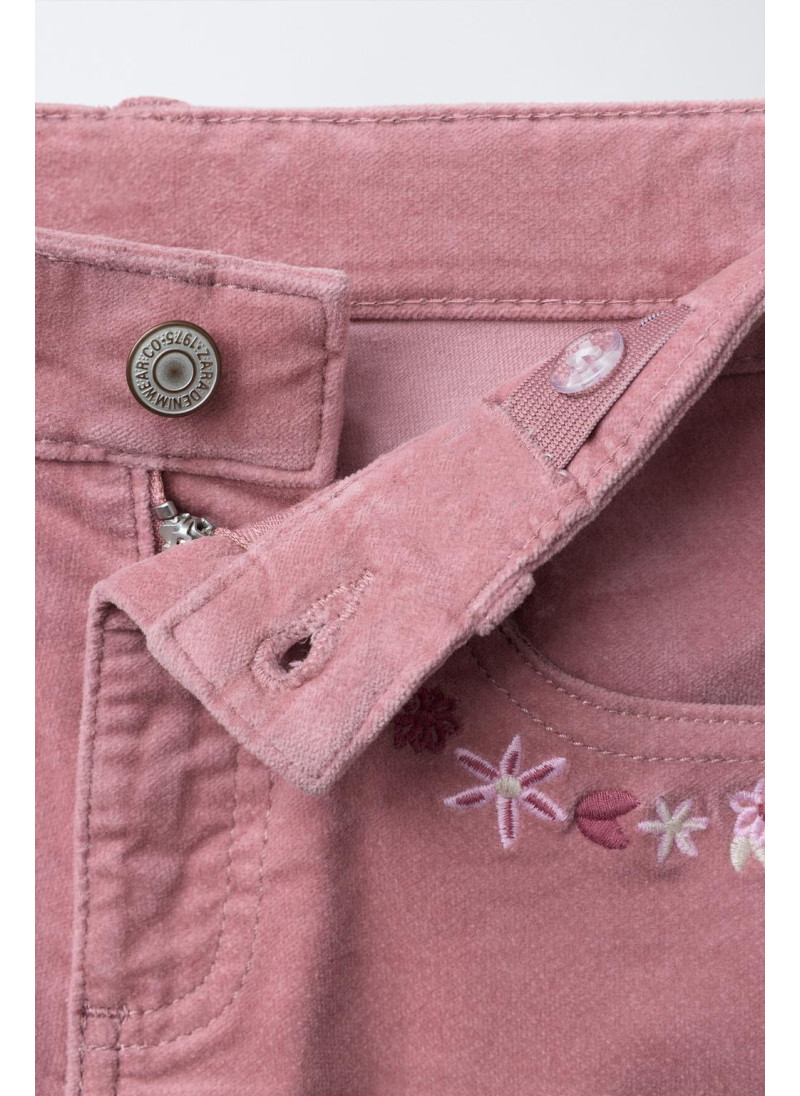 БАРХАТНЫЕ БРЮКИ С ВЫШИТЫМИ ЦВЕТАМИ БАРХАТНЫЕ БРЮКИ С ВЫШИТЫМИ ЦВЕТАМИ