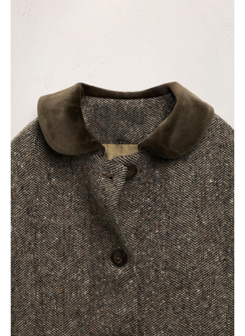 Пальто с бархатным воротником питер пэн с шерстью - limited edition Пальто с бархатным воротником питер пэн с шерстью - limited edition