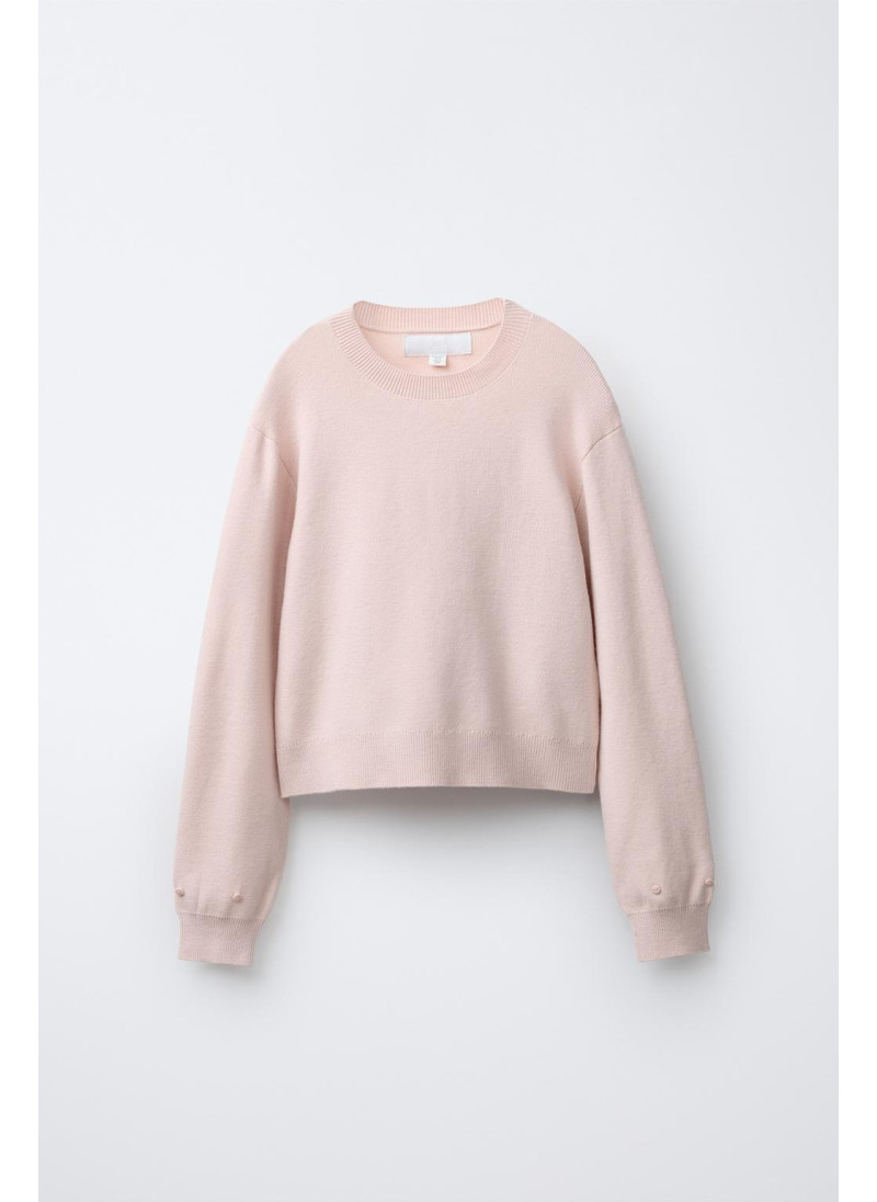 Пуловер из вязаного полотна с перьями Пуловер из вязаного полотна с перьями