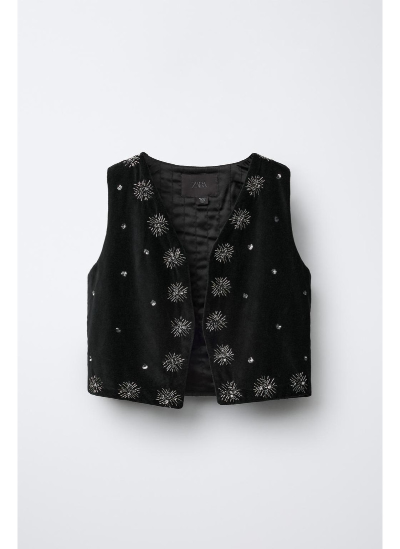 БАРХАТНЫЙ ЖИЛЕТ С БУСИНАМИ БАРХАТНЫЙ ЖИЛЕТ С БУСИНАМИ