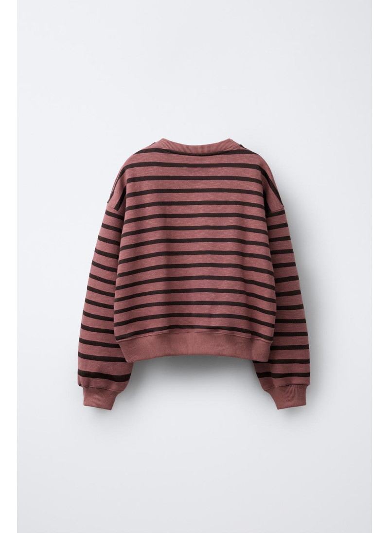 Свитшот в полоску с лозунгом Свитшот в полоску с лозунгом