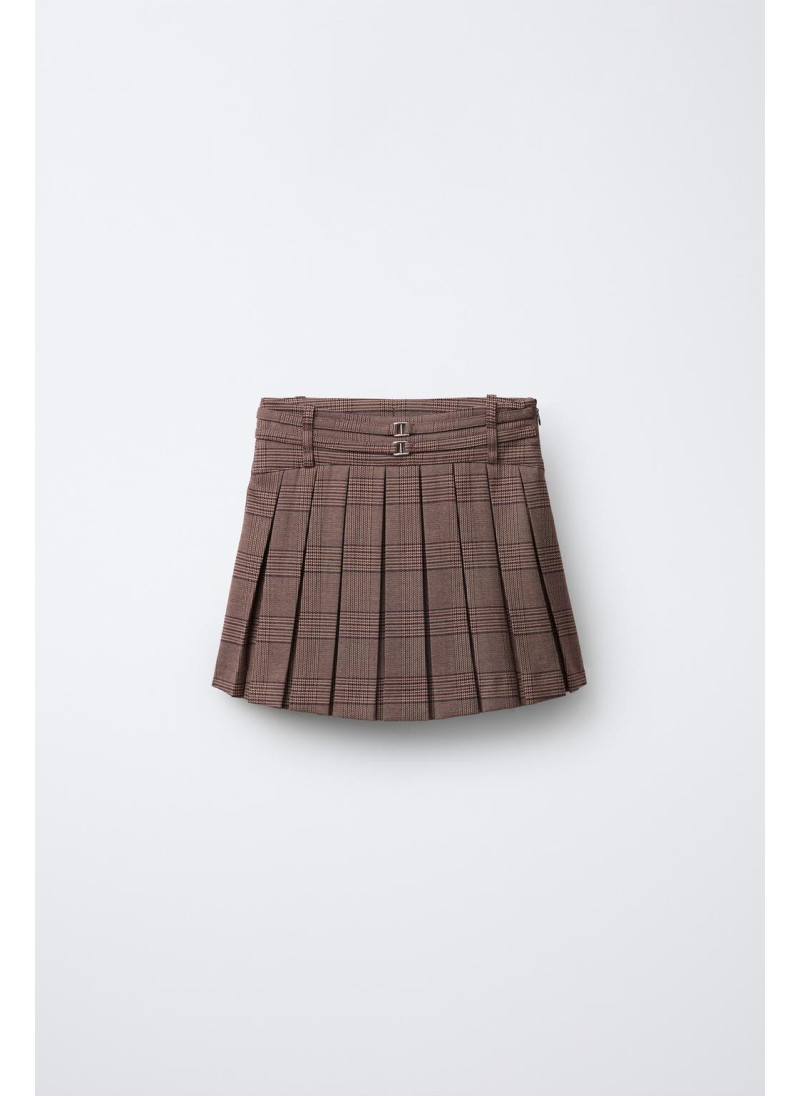 ЮБКА-ШОРТЫ В КЛЕТКУ С ДВОЙН�...