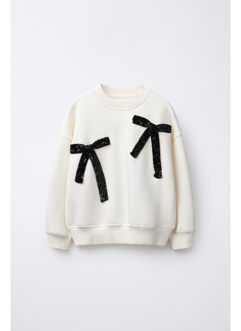 ТОЛСТОВКА С БАНТАМИ И ПАЙЕТКАМИ ТОЛСТОВКА С БАНТАМИ И ПАЙЕТКАМИ