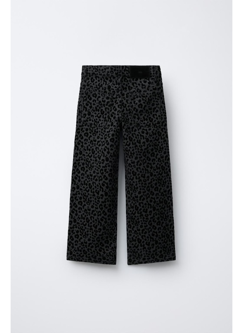 Джинсы animal print flock wide-leg Джинсы animal print flock wide-leg