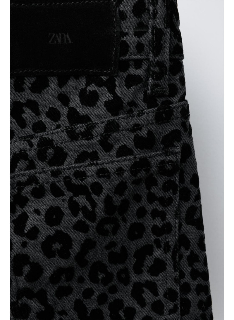 Джинсы animal print flock wide-leg Джинсы animal print flock wide-leg