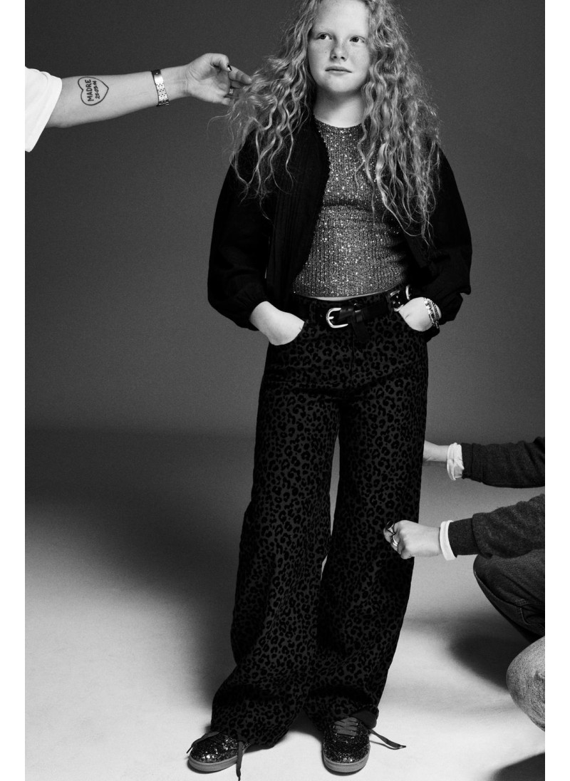 Джинсы animal print flock wide-leg Джинсы animal print flock wide-leg