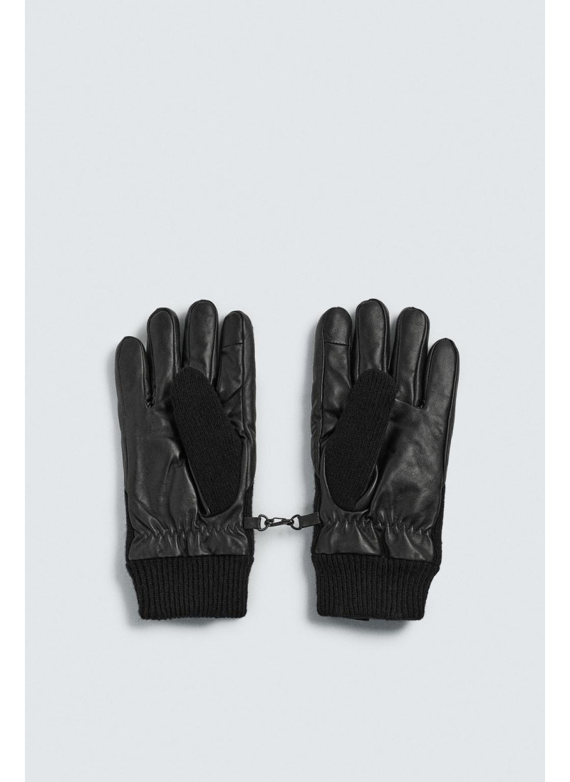 КОЖАНЫЕ ПЕРЧАТКИ В КОМБИНАЦИИ С ТРИКОТАЖЕМ КОЖАНЫЕ ПЕРЧАТКИ В КОМБИНАЦИИ С ТРИКОТАЖЕМ