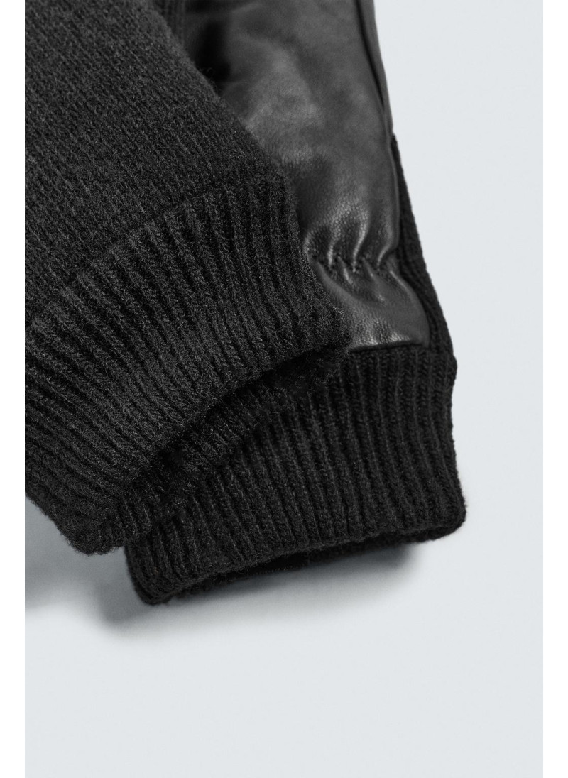 КОЖАНЫЕ ПЕРЧАТКИ В КОМБИНАЦИИ С ТРИКОТАЖЕМ КОЖАНЫЕ ПЕРЧАТКИ В КОМБИНАЦИИ С ТРИКОТАЖЕМ