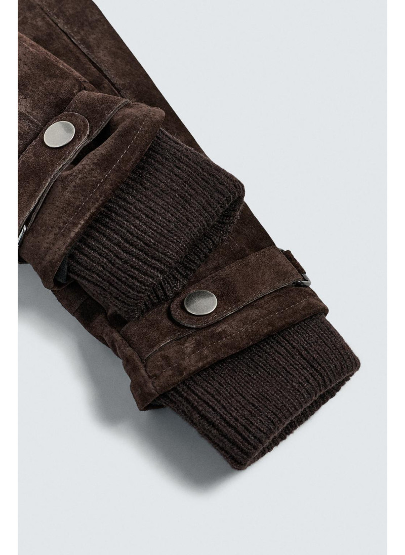 Кожаные перчатки с контрастной отделкой Кожаные перчатки с контрастной отделкой