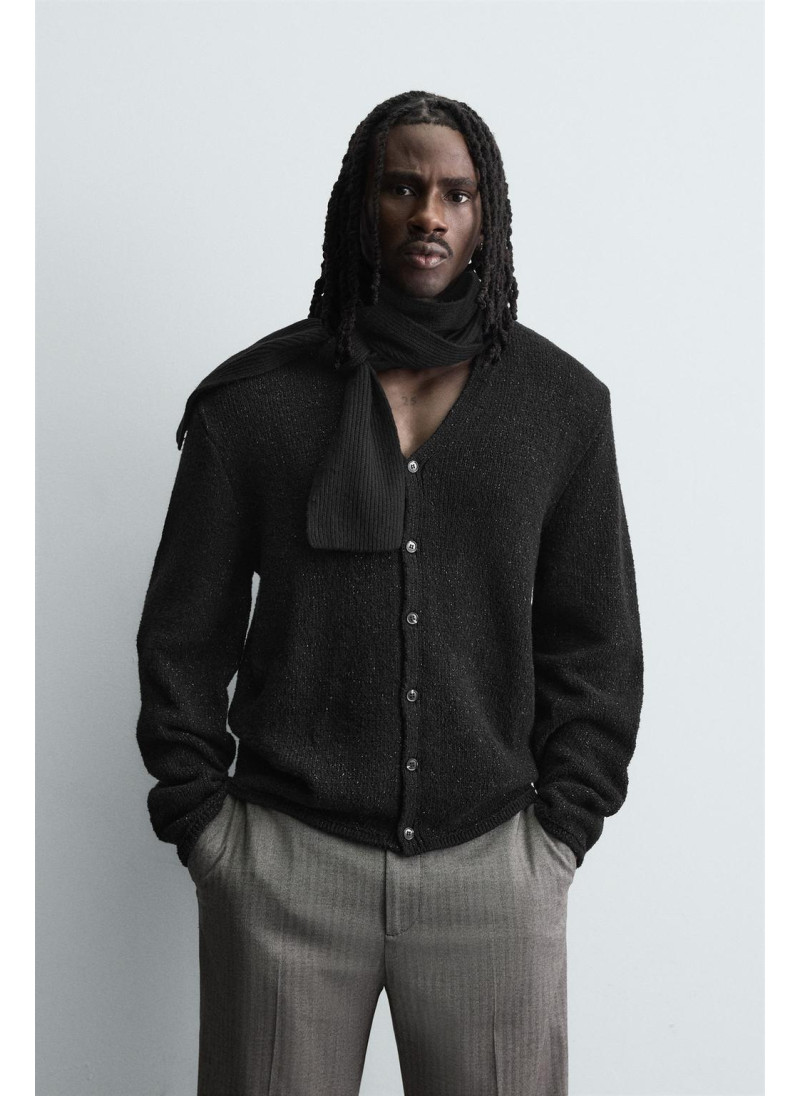 БЛЕСТЯЩИЙ ТЕКСТУРНЫЙ КАРДИГАН БЛЕСТЯЩИЙ ТЕКСТУРНЫЙ КАРДИГАН