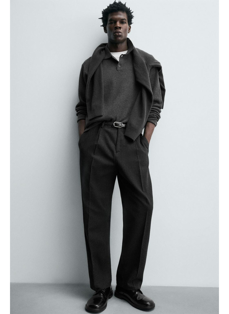 БРЮКИ ИЗ ХЛОПКА И ШЕРСТИ С РЕЛЬЕФНЫМ УЗОРОМ — LIMITED EDITION БРЮКИ ИЗ ХЛОПКА И ШЕРСТИ С РЕЛЬЕФНЫМ УЗОРОМ — LIMITED EDITION