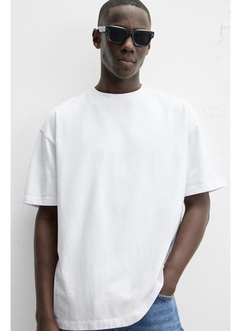 Футболка свободного кроя из плотного хлопка Футболка свободного кроя из плотного хлопка