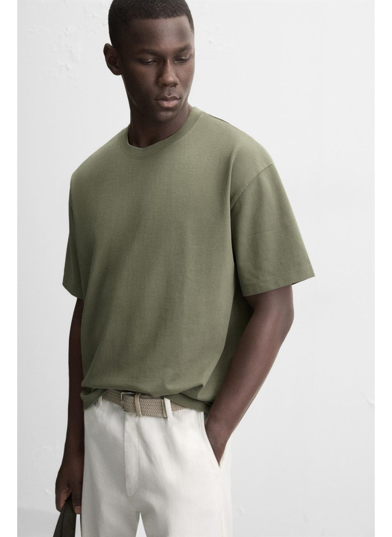 Футболка свободного кроя из плотного хлопка Футболка свободного кроя из плотного хлопка